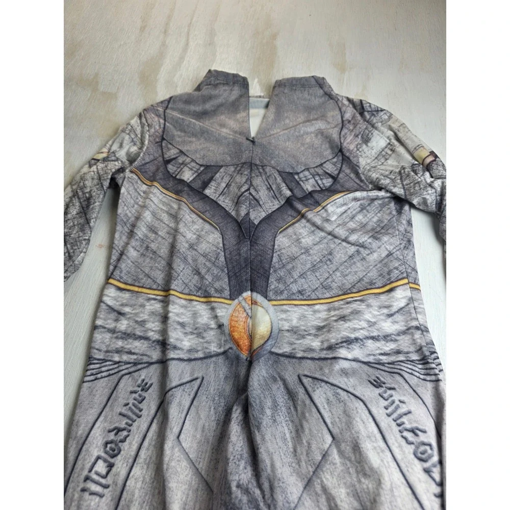 Moon Knight Kids Superhero Costume Set Jumpsuit Mask Cape Grey Cosplay Flawed